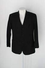 Blazer crawford masculino preto com forro e ombreiras