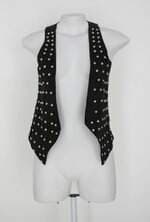 Colete my place feminino preto com Aplique