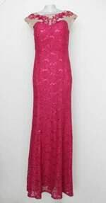 Vestido de Festa starão feminino rosa com Paetê e Tule
