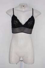 Top strappy co feminino preto com Renda