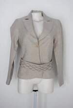 Blazer msp collection feminino bege com cinto e com forro