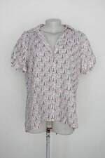 Camisa les chemises feminina branca estampada