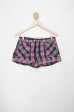 Shorts buffalo feminino xadrez com Cós com elástico e Laço