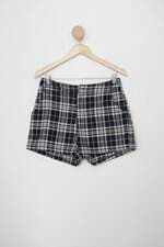 Shorts angel city feminino azul escuro xadrez