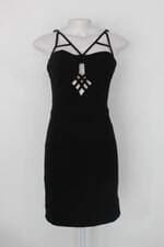 Vestido carlota costa feminino preto com Tiras