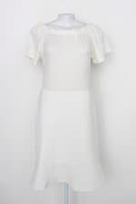 Vestido canoni feminino off-white com Peplum