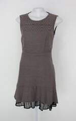 Vestido princess feminina marrom com Forro e Babado