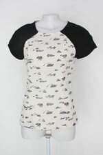 Blusa daslu feminina estampada bege e preta