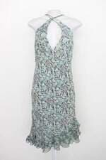 Vestido rabo de saia feminino azul estampado