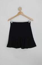 Saia morina feminina preta com Peplum e Cós com elástico