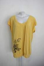 Blusa t.plus feminina amarela com Silk