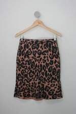 Saia animale feminina estampada animal print com Babado na barra