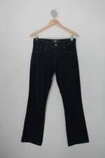 Calça de sarja denim feminina azul marinho 