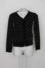 Cardigan feminino preto com corações 