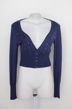 Casaco c&a feminino azul com Paetê