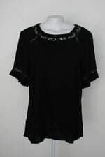 Blusa maria valentina feminina preta com Renda