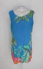 Vestido de tecido feminino azul estampado