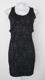 Vestido mosaico feminino estampado com Recortes