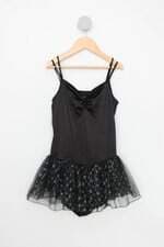 Body Infantil danskin preto com tule 
