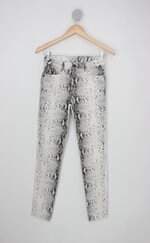 Calça de sarja feminina estampada