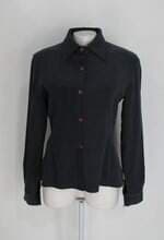 Camisa de tecido feminina cinza escuro