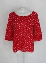 Blusa moça bonita feminina vermelha estampada