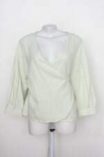 Blusa coinage feminina listrada verde com Faixa na Cintura