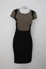 Vestido p.a concept feminino preto com Recorte estampado 
