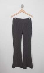Calça de tecido flare siberian feminina cinza e preta com Cós com elástico