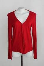 Cardigan marca feminino vermelho com colchete