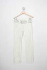 Calça de tecido guess feminina branca com Faixa na Cintura