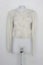 Cardigan hollister feminino off-white com Renda