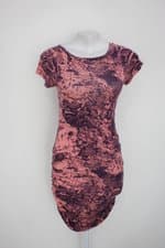 Vestido recolleta feminino rosa estampado 