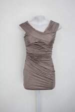Vestido guess feminino dourado com Franzido