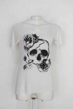 Blusa camafeu feminina branca estampada