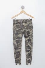Calça de sarja zara feminina verde camuflada destroyed 