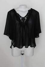 Blusa dress to feminina preto com Transparência
