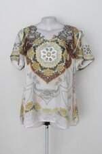 Blusa lovely step feminina estampada com Renda