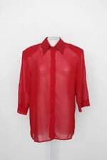 Camisa feminina vermelho com Strass e Transparência