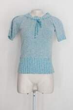 Blusa de tricot feminina azul mesclada