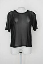 Blusa armazém das roupas feminina preta com Transparência