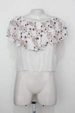 Blusa Ciganinha rosa dourada feminina branca