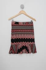 Saia kahelen feminina vermelha estampada