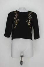 Blusa top innocence feminina preta com Bordado floral