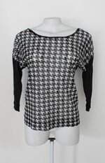 Blusa cerom feminina preta estampada
