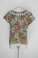 Blusa redu feminina estampada com Recortes