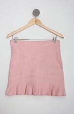 Saia feminina rosa com Pregas