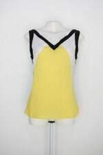 Regata jarmod feminina estampada com Recortes branco preto e amarelo