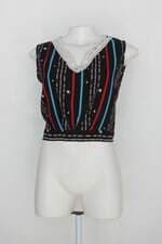 Blusa dfh feminina estampada com Recortes e Renda