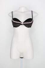 Sutiã feminino preto com estampa rosa e enchimento